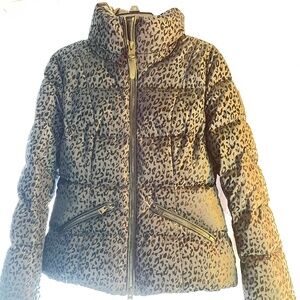 Mackage Madalyn Leopard Print Down Puffer Jacket. No Hood, Excellent Condition